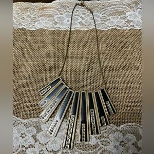 Black and Gold Geometric Statement Necklace